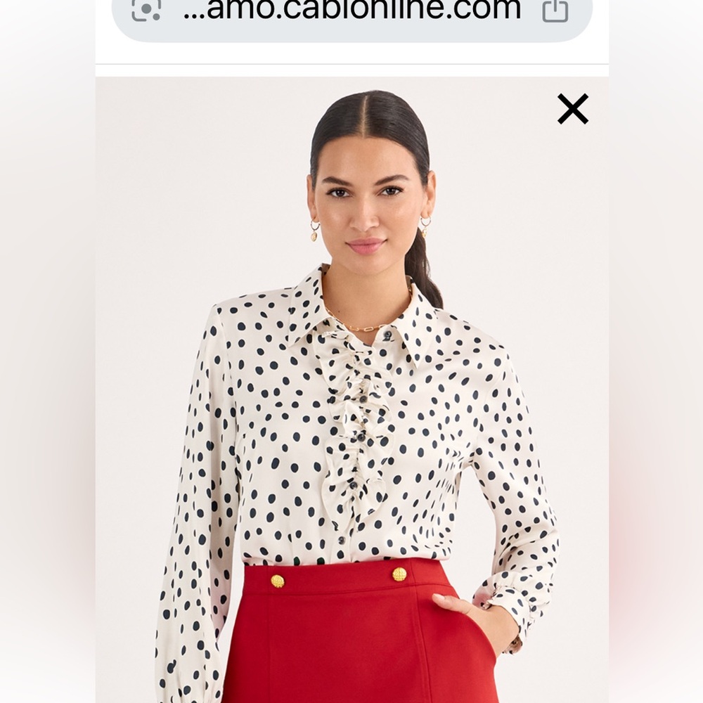 Polka Dot Blouse - Black & White